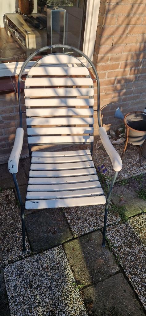Tuinstoelen gietijzer, Ophalen of Verzenden, Gebruikt, Hout