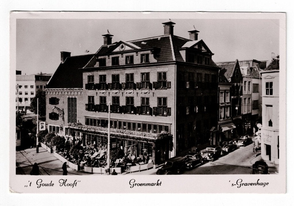 's Gravenhage. " 't Goude Hooft" op de Groenmarkt (auto)., Ophalen of Verzenden, Voor 1920, Ongelopen, Zuid-Holland