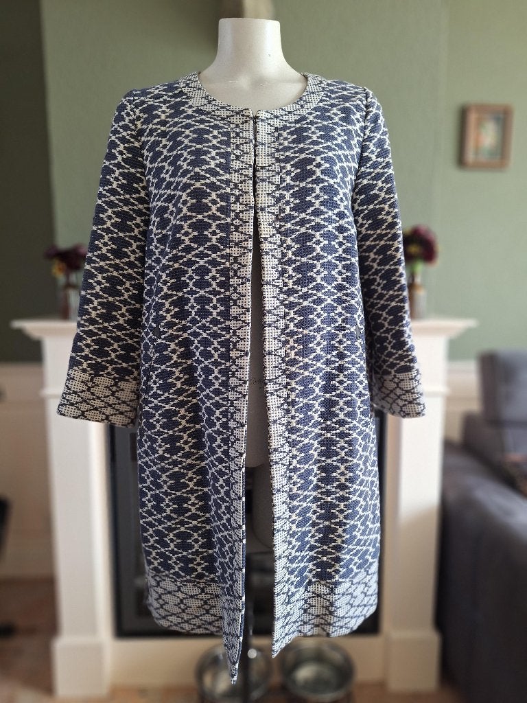 BA&SH ba-sh lang schitterend blauw wit vest 2 M 38, Maat 38/40 (M), Zo goed als nieuw, Ba&sh, Verzenden