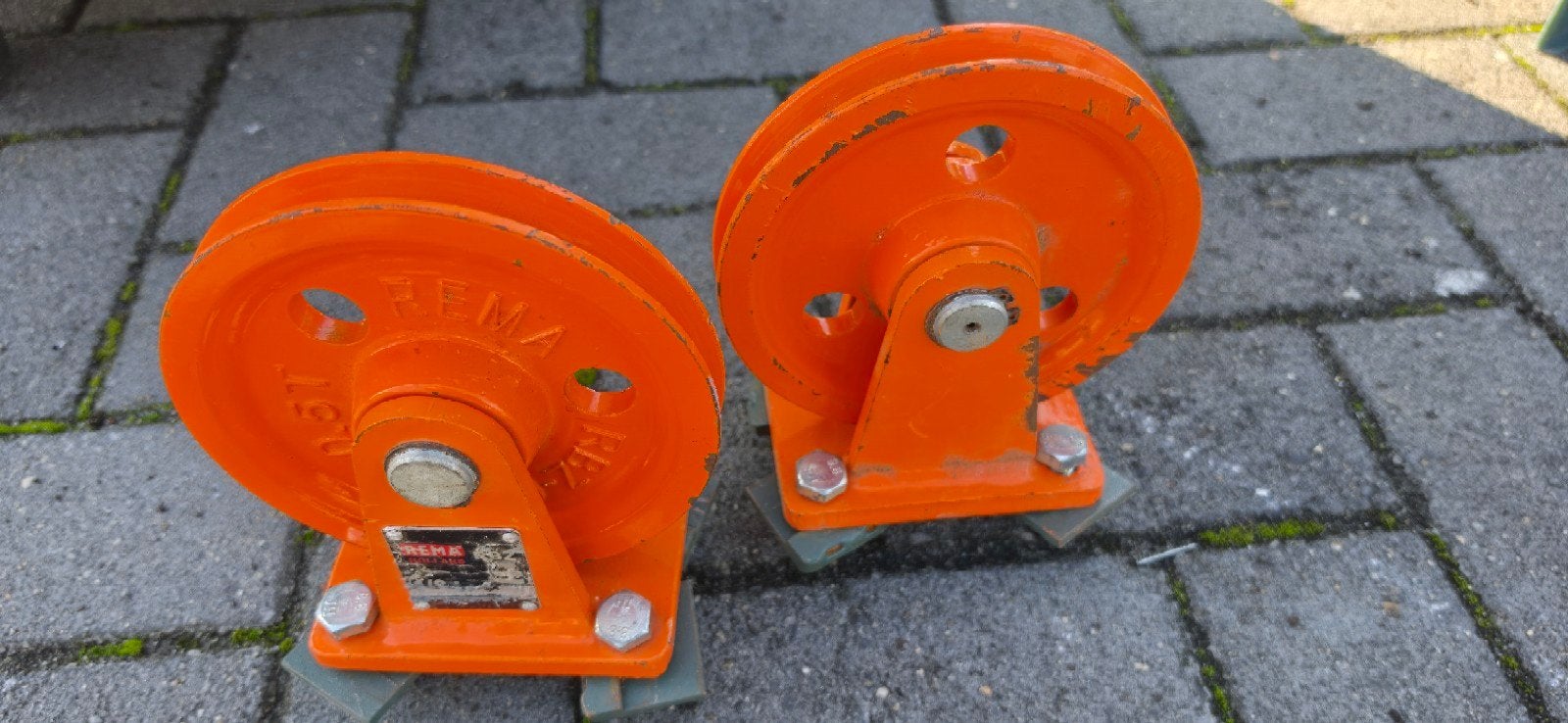 Set van 2 REMA RBZ Kabelkatrollen / Keerschijven (0,5), Ophalen, Gebruikt