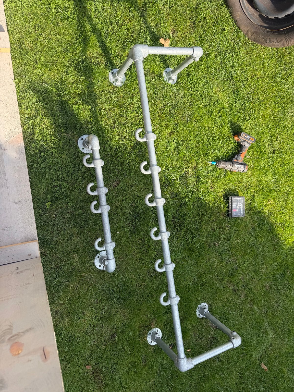 Kapstokken van steigerbuis - 1.30m en 60cm breed, Wandkapstok, Gebruikt, Ophalen of Verzenden, Minder dan 100 cm