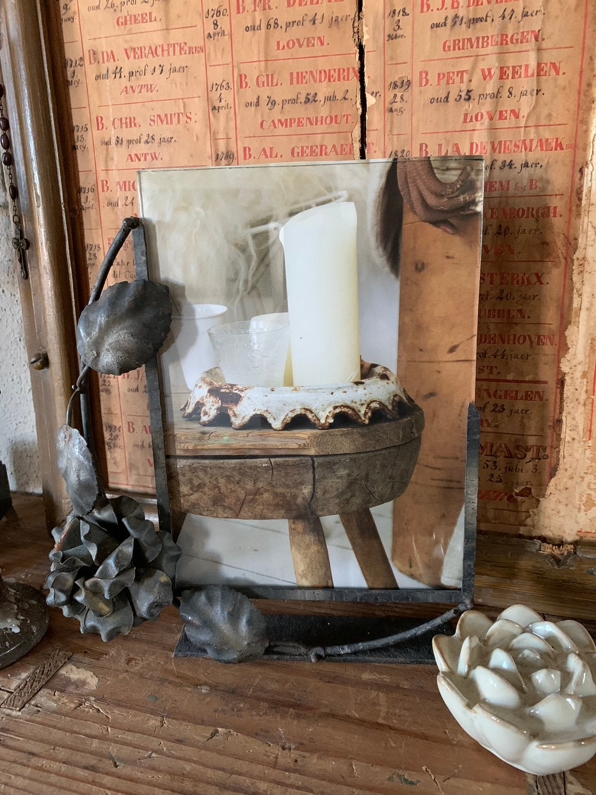 Supermooie oude ijzeren fotolijst antiek brocante, Ophalen of Verzenden