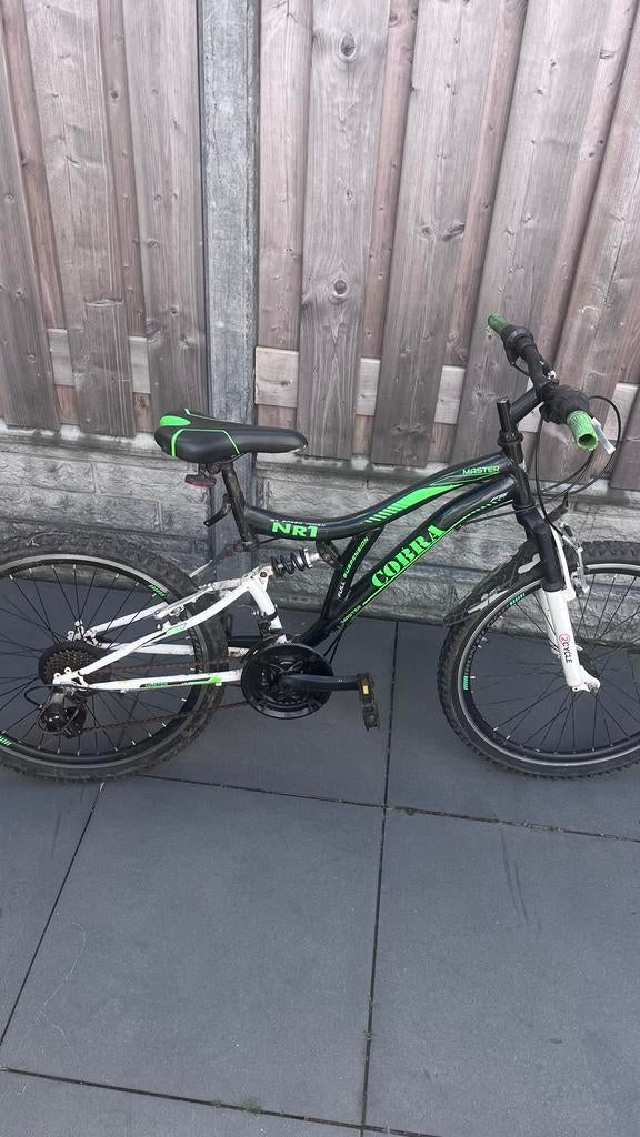 Zwart en groene fiets., Zo goed als nieuw, 61 tot 65 cm, Schijfrem, Ophalen