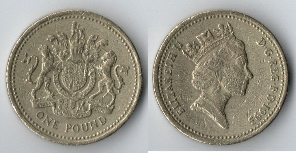 Britse Pond Munt 1993 - Koningin Elizabeth II, Verzenden, Overige landen, Losse munt