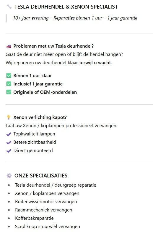 Tesla model S en Model 3 deur handel reparatie, Deur, Ophalen of Verzenden, Overige automerken, Gereviseerd