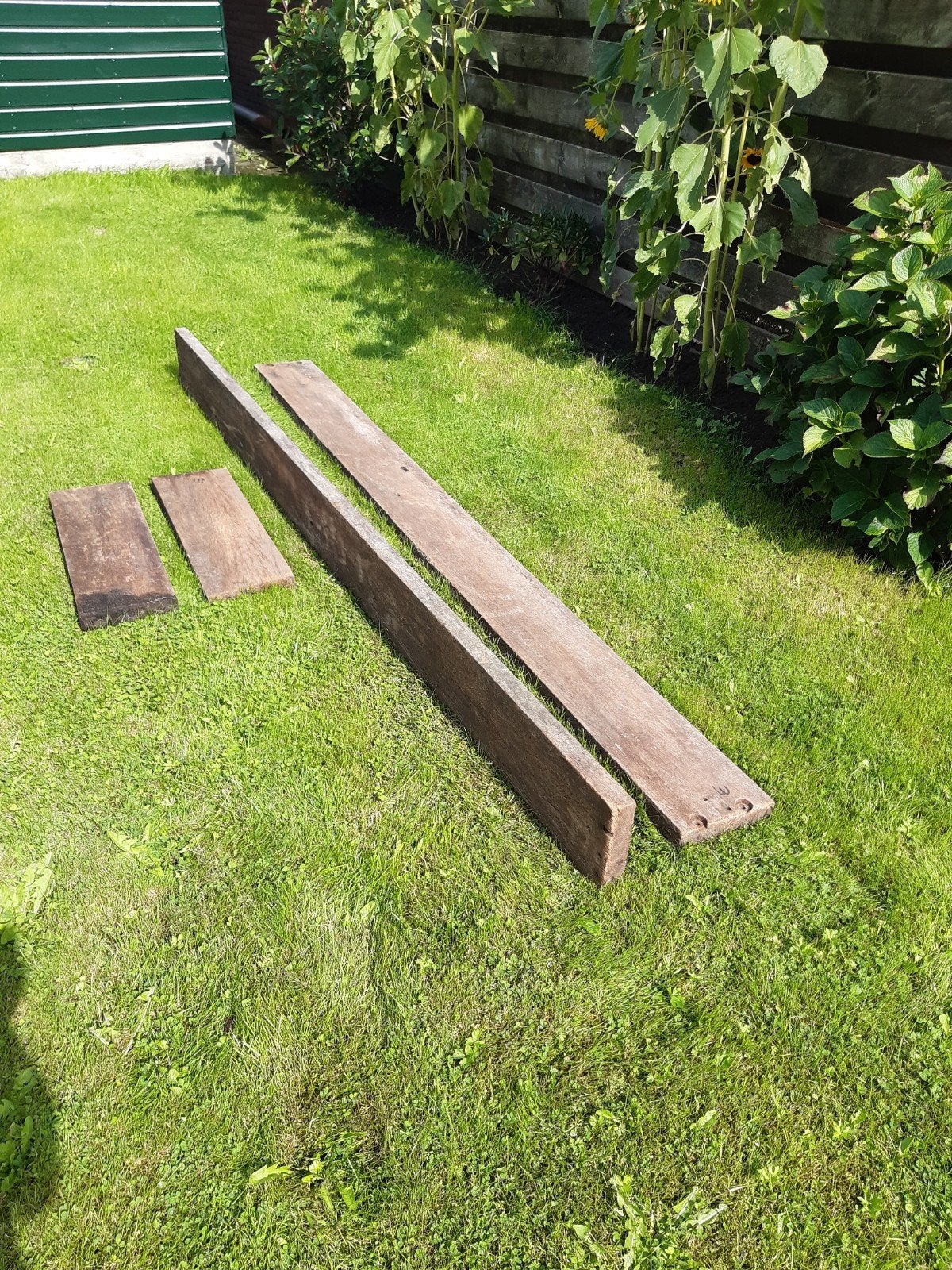 fundering balken hardhout, Tuin en Terras, Ophalen of Verzenden, 250 cm of meer, Balken