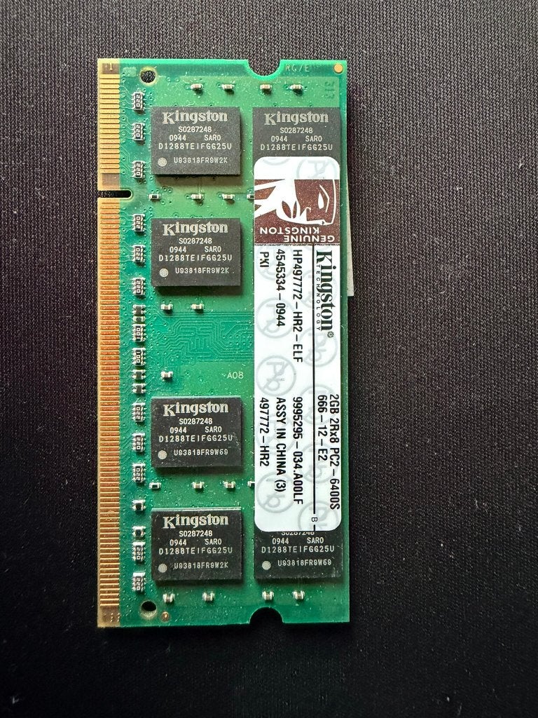 Kingston 2GB DDR2 SO-DIMM 800MHz laptopgeheugen, Refurbished, Ophalen of Verzenden, DDR2, Nvt