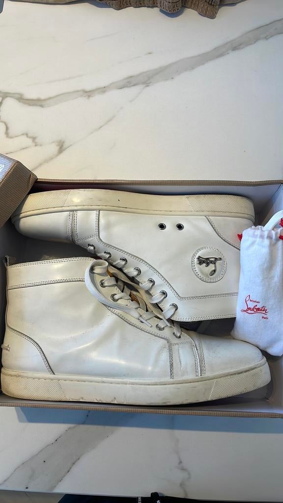 Louboutin 45, Verzenden, Wit, Sneakers of Gympen, Gedragen