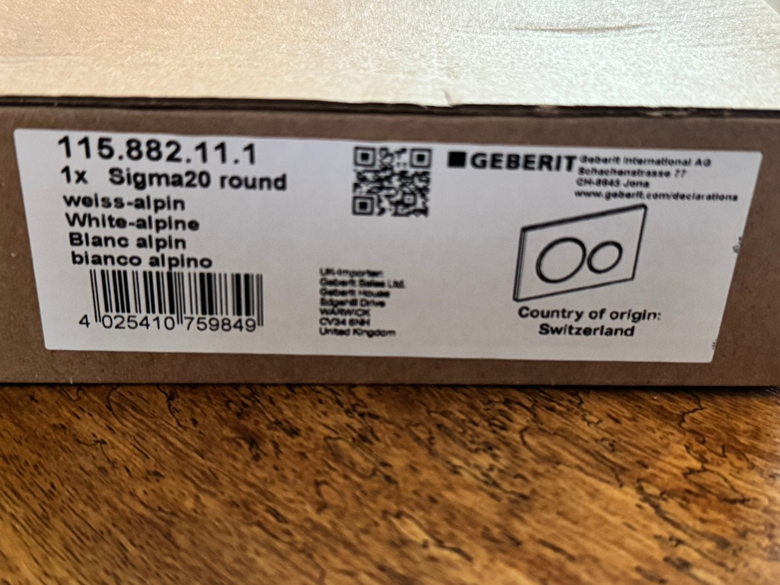 Geberit Drukspoeler Sigma 20, Ophalen, Nieuw, Toilet