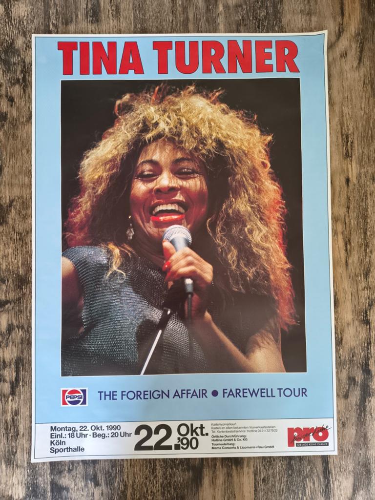 Concert poster Tina Turner., Ophalen of Verzenden, A1 t/m A3, Muziek