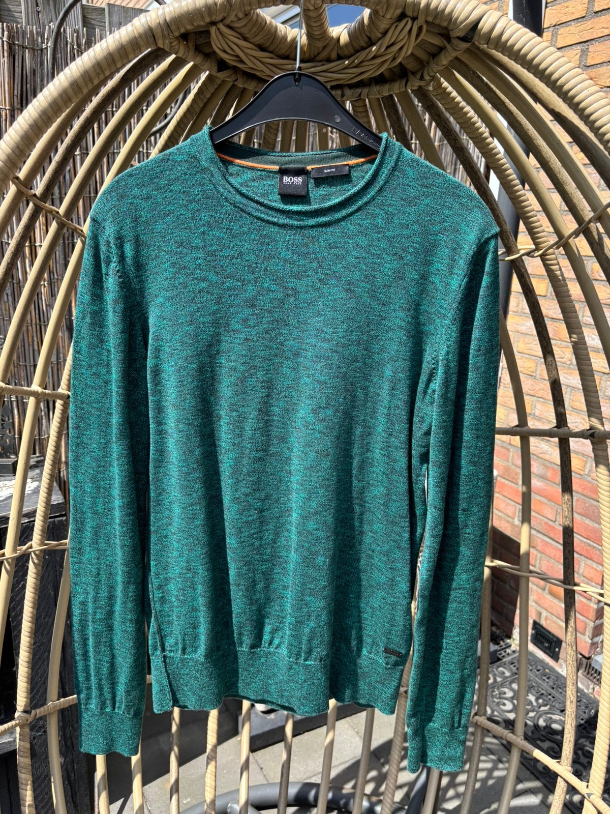 BOSS slimfit shirt lange mouw maat S/M groen, Ophalen of Verzenden, Zo goed als nieuw, Maat 46 (S) of kleiner, Groen