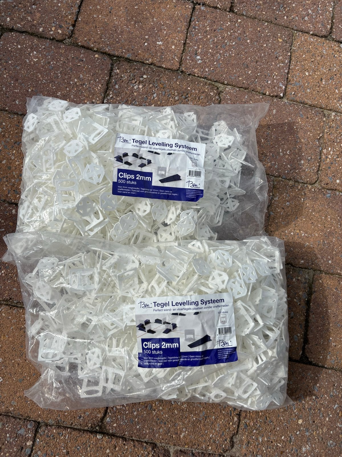 Tegel Leveling Systeem Clips 2mm - 1000 stuks, Ophalen, Nieuw, Overige materialen, Overige typen