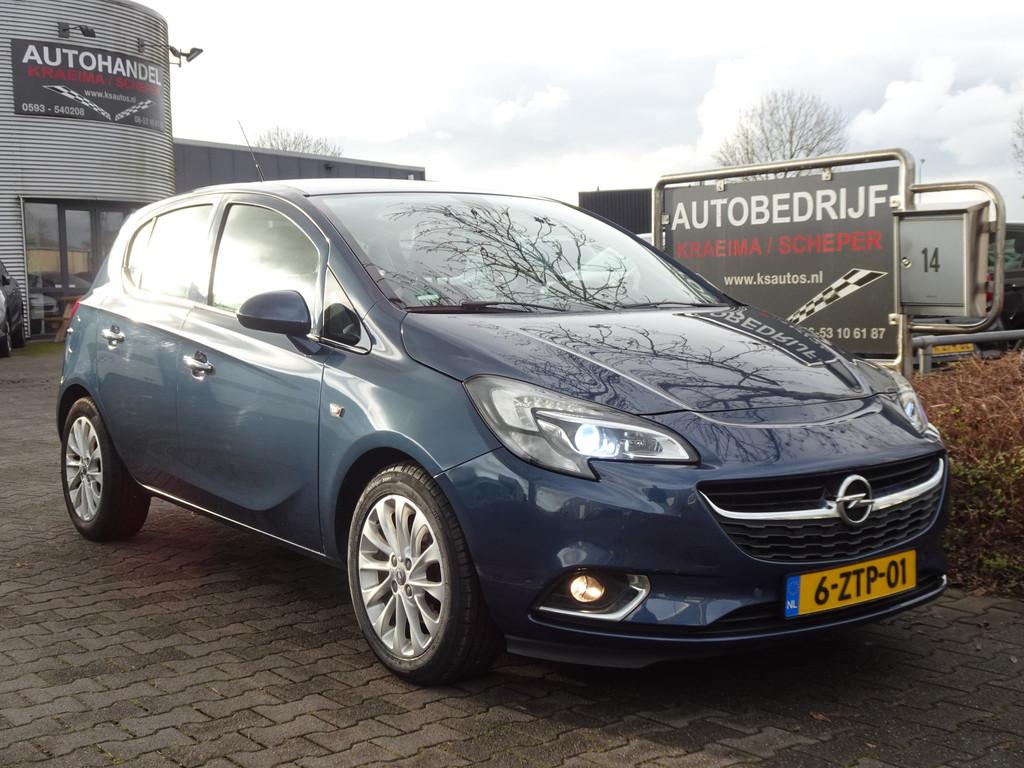 Opel Corsa 1.0 Turbo Cosmo (bj 2015), Voorwielaandrijving, Gebruikt, Euro 6, Blauw