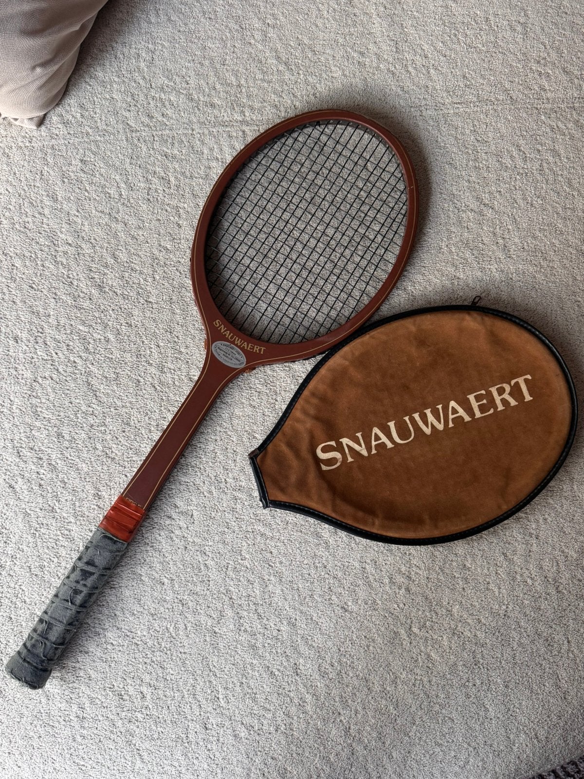 Vintage Houten Snauwaert Lady Caravelle Tennisracket + Hoes, Sport en Fitness, Ophalen of Verzenden, Zo goed als nieuw, Racket