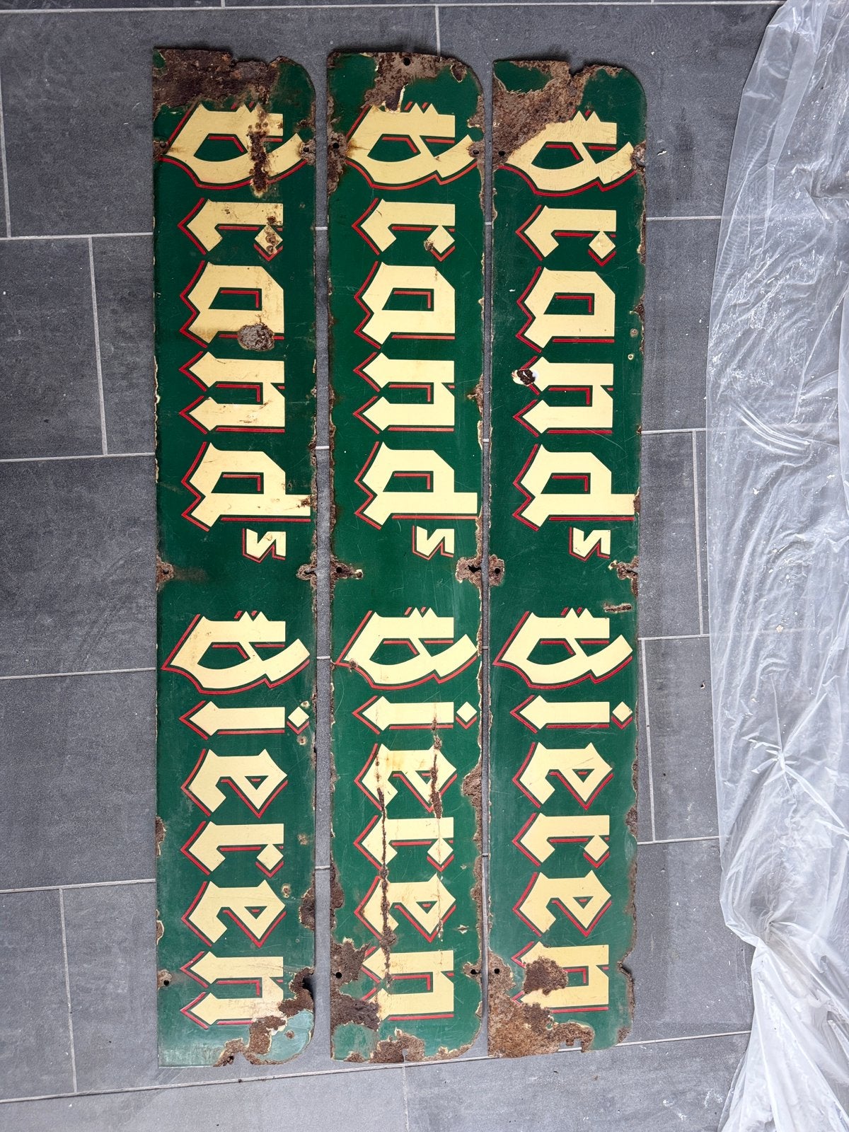 Vintage Brands Bier fietsenrek reclameborden (3 stuks), Ophalen