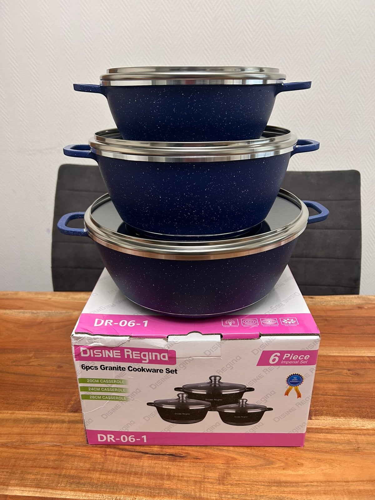 Kookpannenset 3-delig – Anti-aanbaklaag, Ophalen of Verzenden, Keramische plaat, Koekenpan of Braadpan, Nieuw