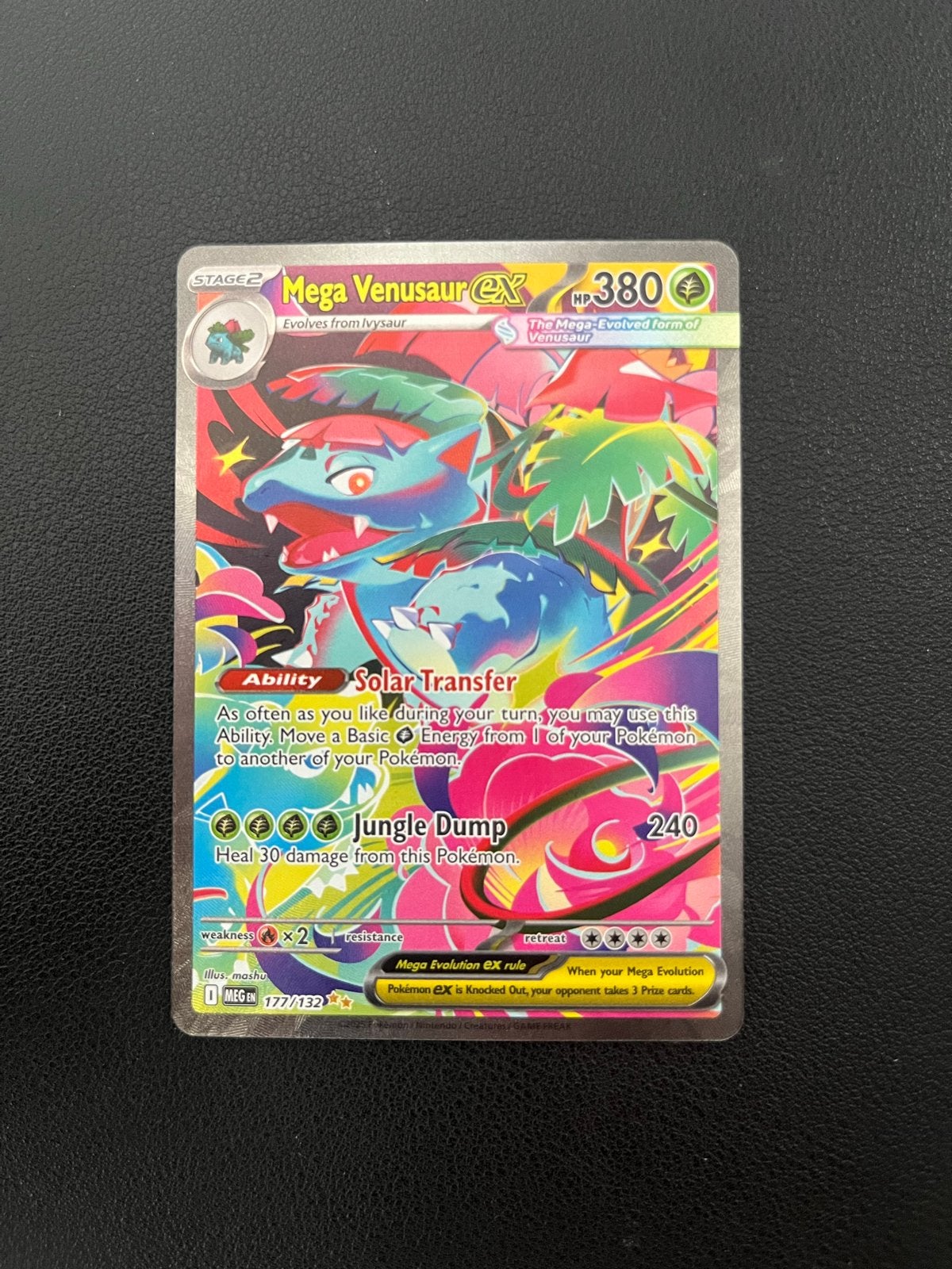 Mega Venusaur EX Pokémon Kaart 177/132, Ophalen of Verzenden, Zo goed als nieuw, Losse kaart, Foil