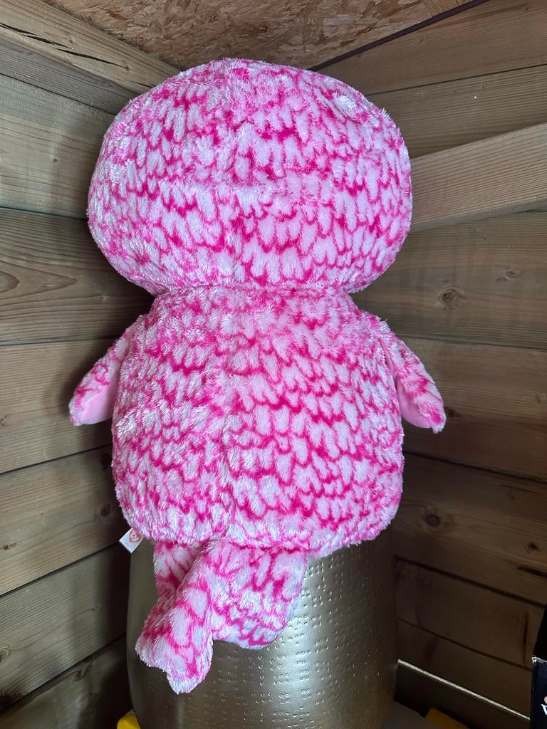 Grote Roze Uil Knuffel - Zo goed als nieuw, Ophalen of Verzenden, Zo goed als nieuw