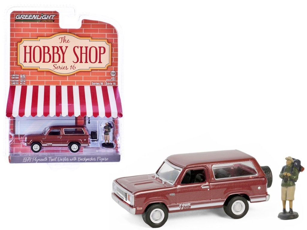 1978 Plymouth Trail Duster van Greenlight 1/64 + backpacker, Ophalen of Verzenden, Nieuw, Auto