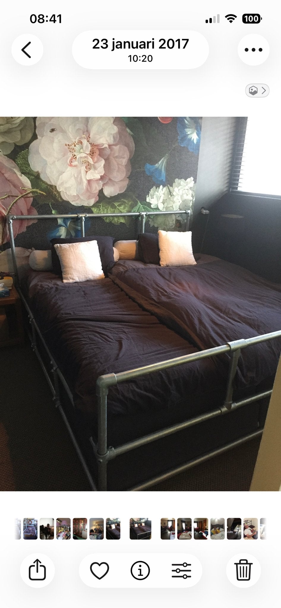 Bedombouw van steigerpijp 180x200 cm, Huis en Inrichting, Slaapkamer | Bedden, Ophalen, Gebruikt, Tweepersoons, 180 cm