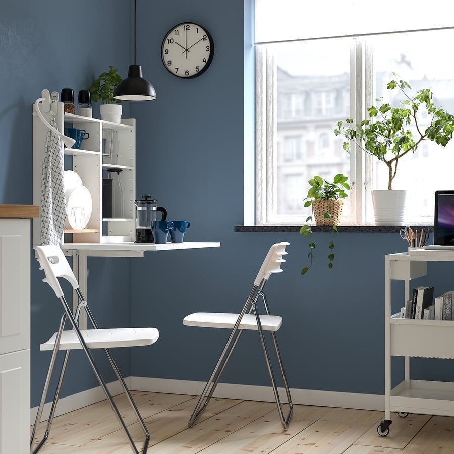 IKEA Norberg klaptafel voor aan de muur, Ophalen, Opbergruimte, Hout, Zo goed als nieuw