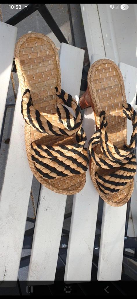 Handgemaakte Cubaanse sandalen, maat 35, Overige kleuren, Handgemaakt, Gedragen, Sandalen of Muiltjes