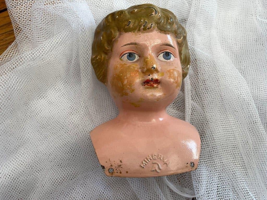 Blikken poppen hoofd, Ophalen of Verzenden