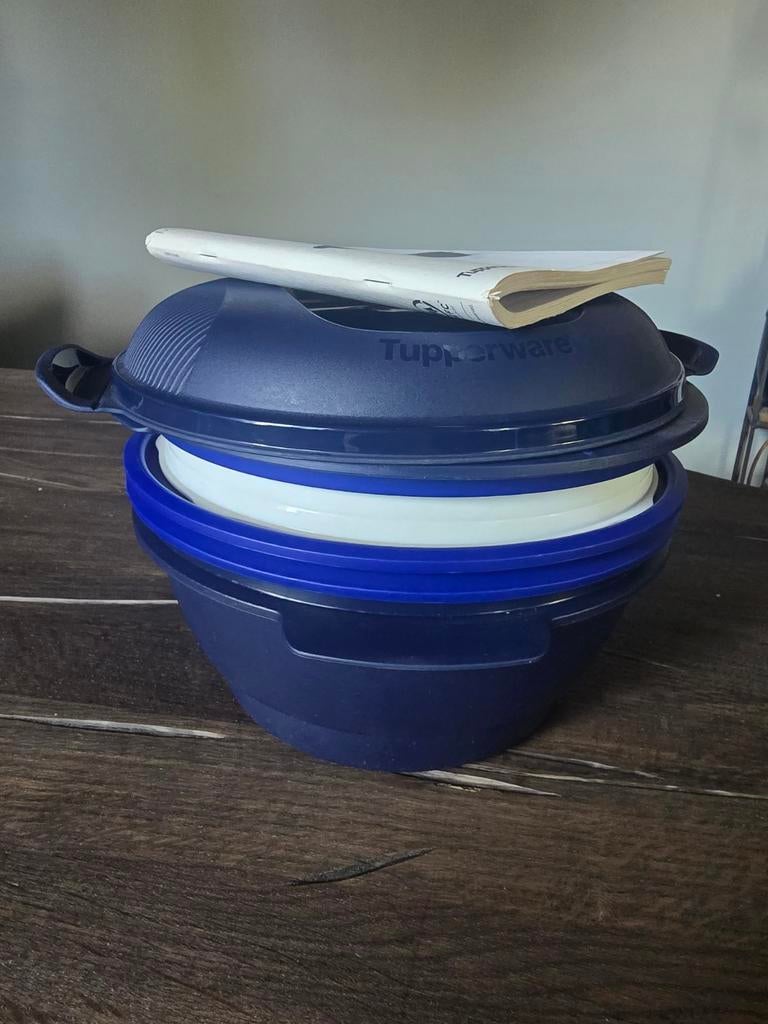 Tupperware Micro Urban Large - Magnetron Kookset, Ophalen of Verzenden, Zo goed als nieuw, Blauw, Overige typen