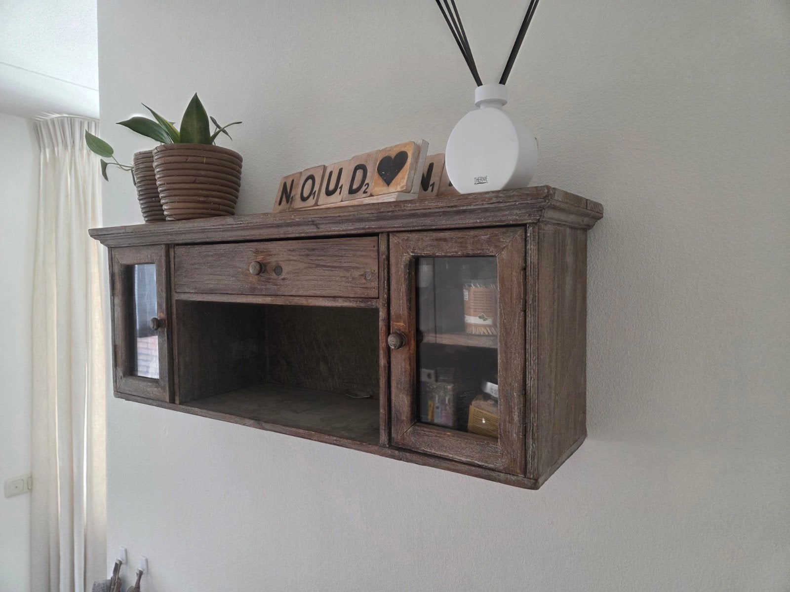 antiek wandkastje oud hout - bijbelkastje, Ophalen, 25 tot 50 cm, Minder dan 150 cm, Minder dan 100 cm