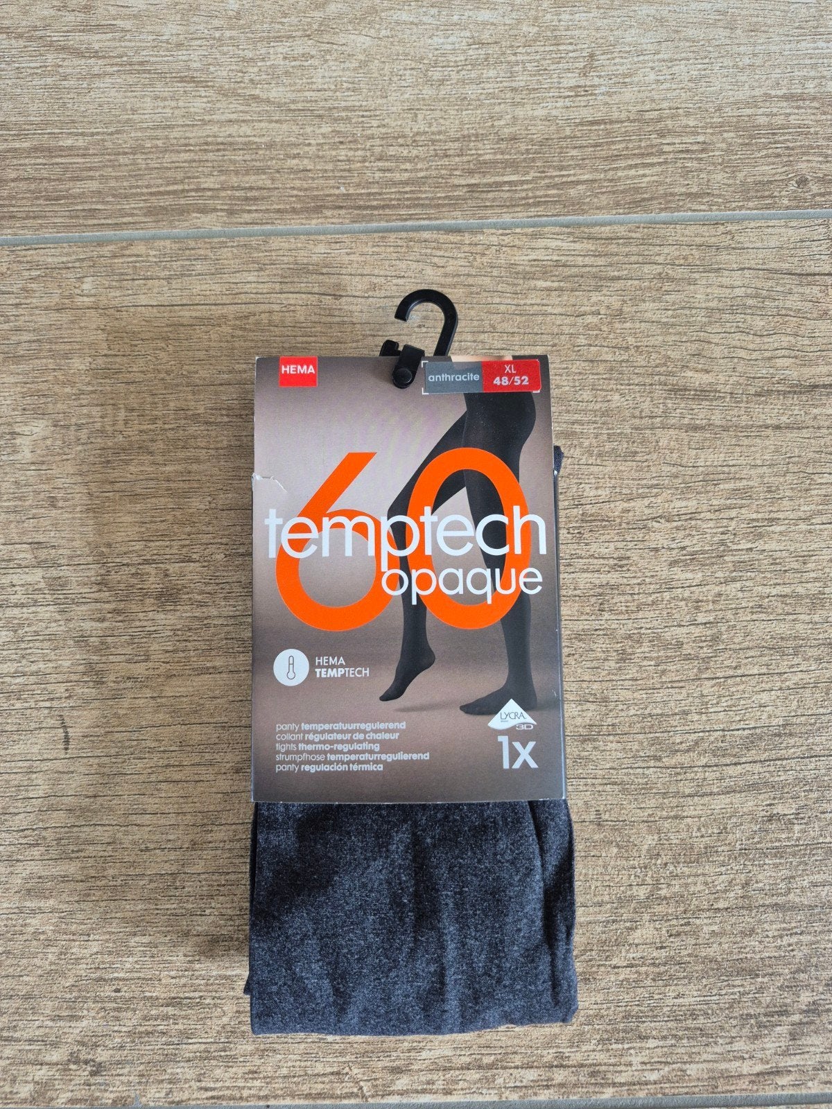 Panty Opaque temp tech 60 denier, anthracite, maat XL (48/52, Maat 48/52 (XL), Nieuw, Ophalen of Verzenden, Grijs