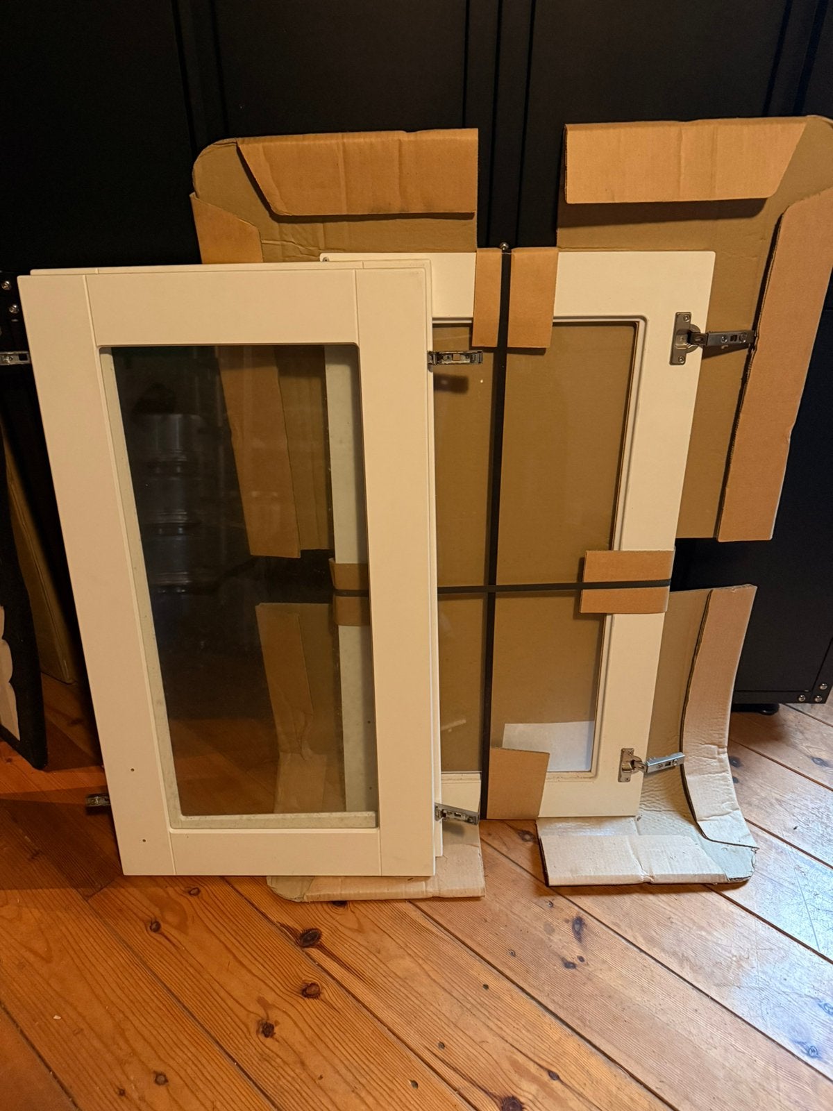 3x keukendeur met glas, Ophalen, Wit, 50 tot 100 cm, Zo goed als nieuw