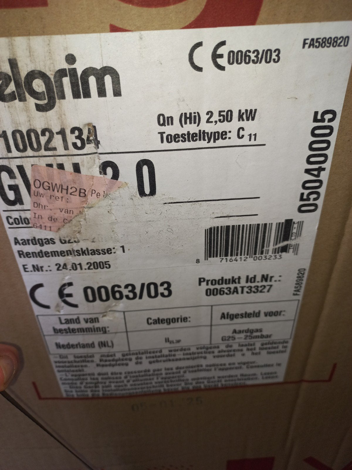 Pelgrim GWH2 gevelkachel, 30 tot 80 cm, Radiator, Nieuw, Minder dan 60 cm