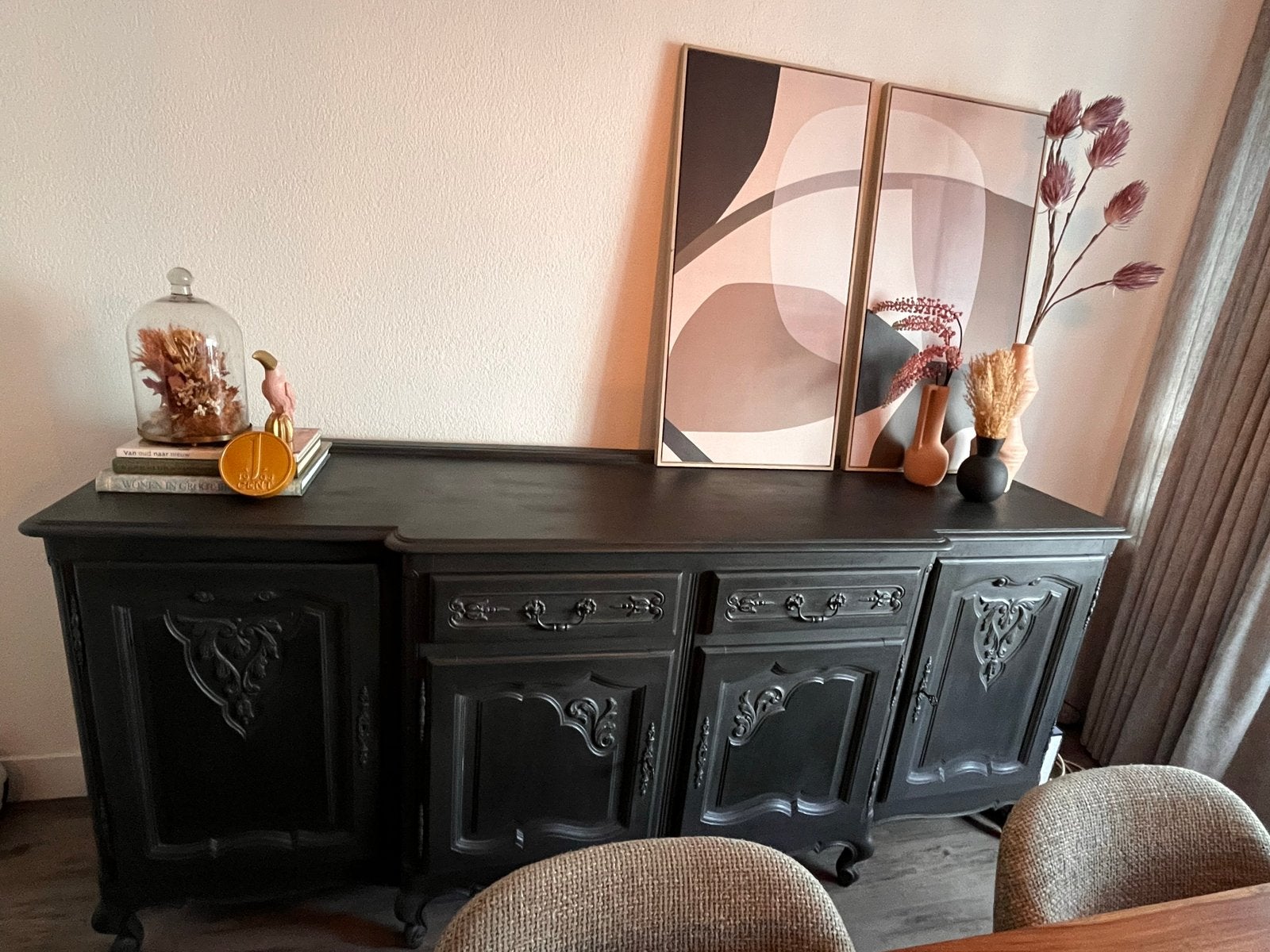 Antiek dressoir - queen ann style, Ophalen, Gebruikt, Met deur(en), Queen ann - vintage - barok