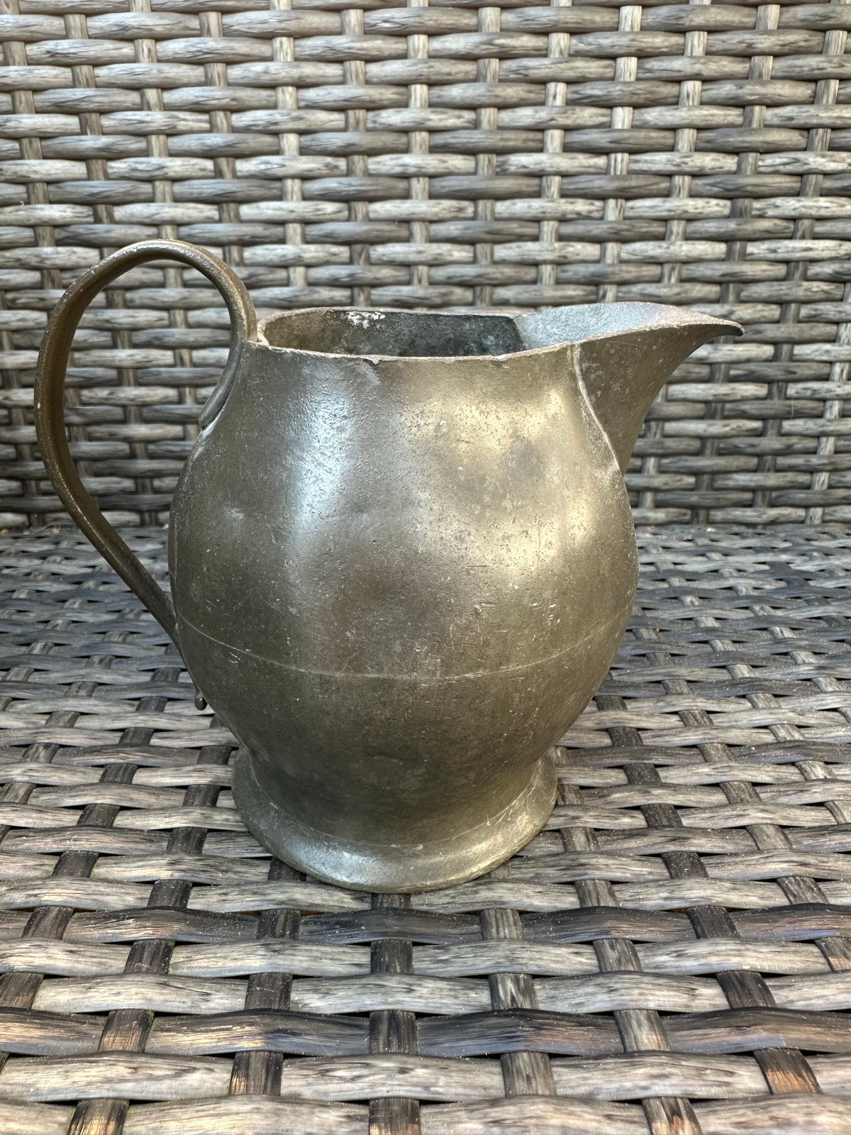Antieke tinnen kan, vintage decoratie, Antiek en Kunst, Antiek | Tin, Ophalen of Verzenden