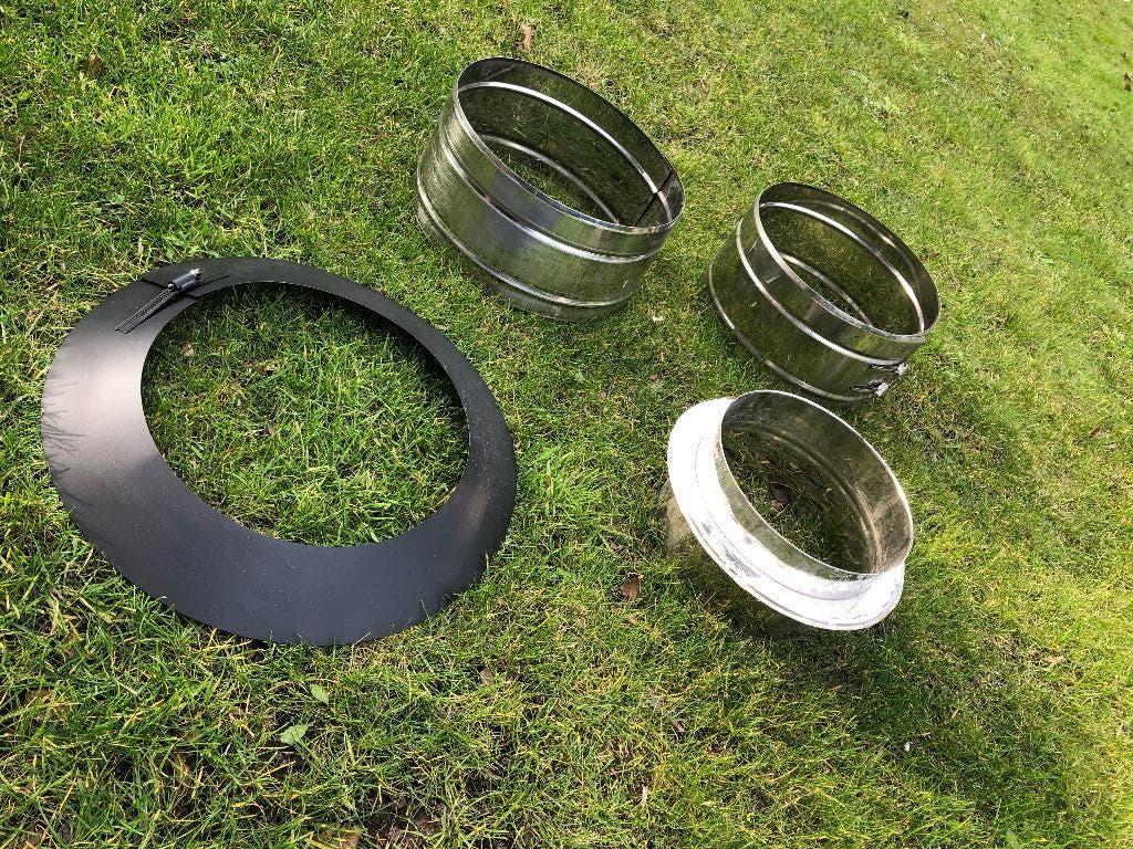 Holetherm onderdelen voor rookkanaal, Ophalen of Verzenden, Gebruikt, Hout, Houtkachel