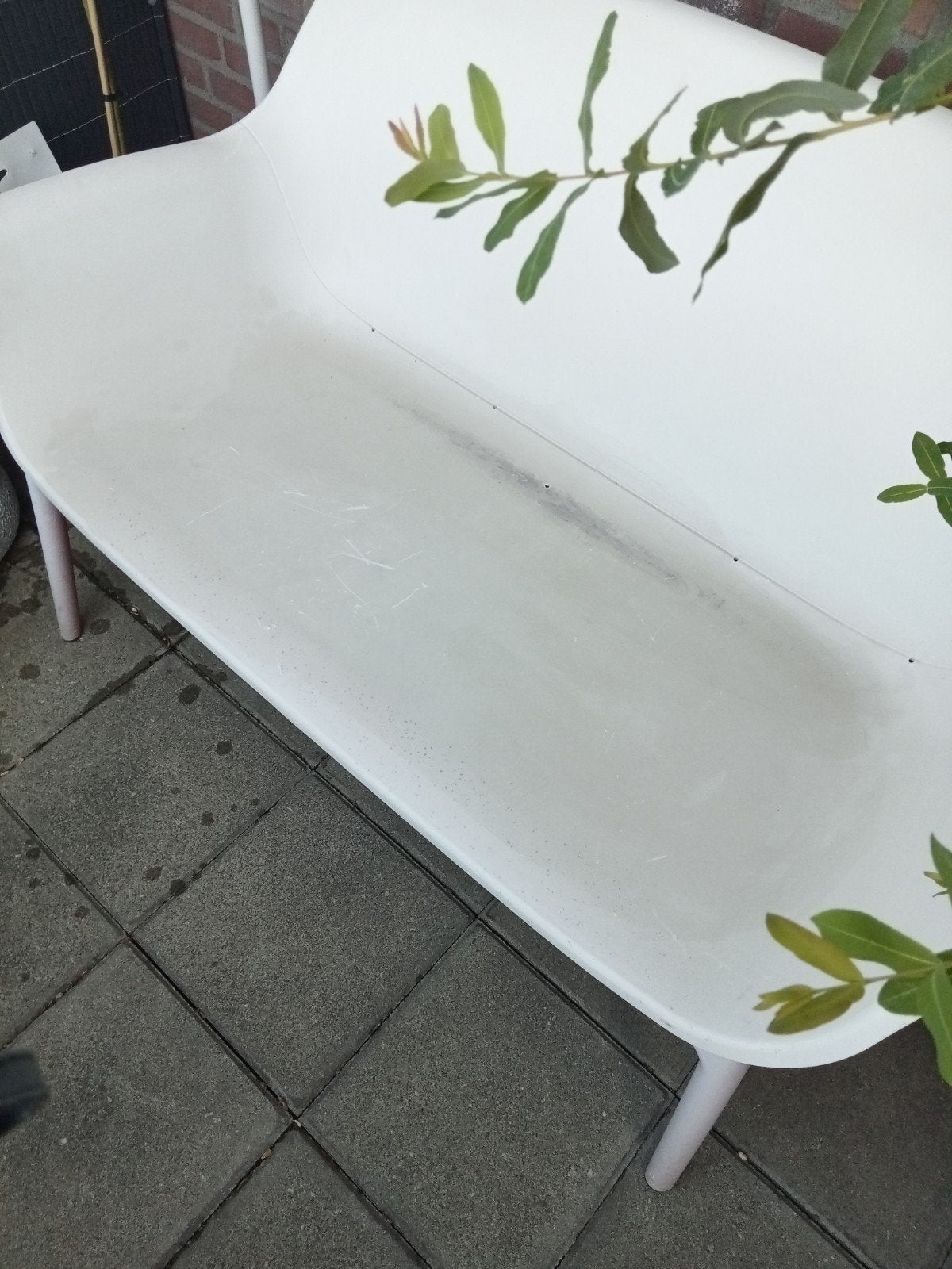 2 zits tuinbankje kunststof, Ophalen, Gebruikt, Kunststof