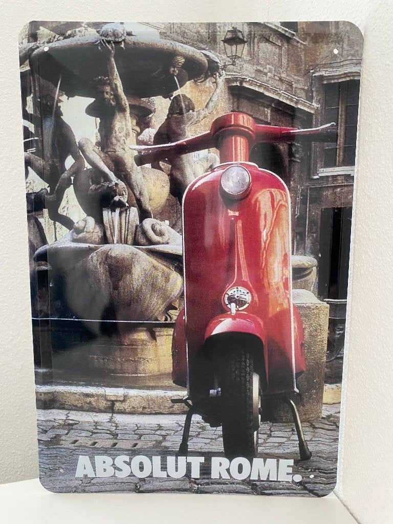 Lambretta scooter reclame bord metaal, Ophalen of Verzenden, Nieuw, Reclamebord
