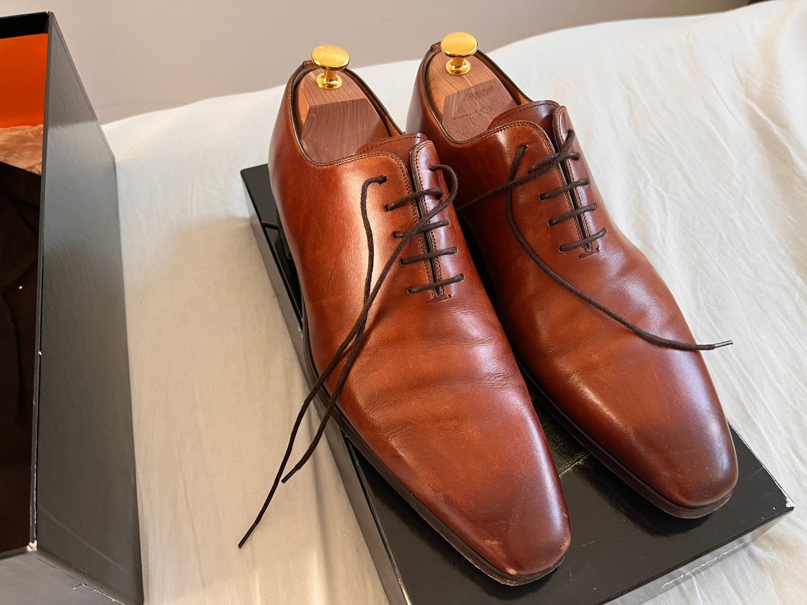 Magnanni Wholecut cognac leren herenschoenen – maat 42, Kleding | Heren, Schoenen, Ophalen of Verzenden, Gedragen, Bruin