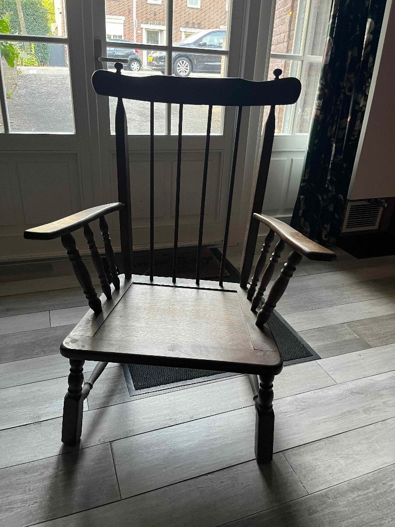 Authentieke houten fauteuil – van oma geweest, Ophalen, Gebruikt, Bruin, Eén