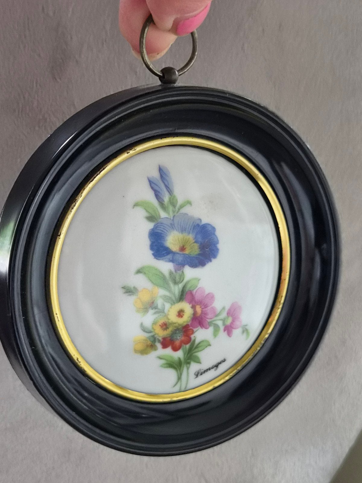 Miniatuur Schilderij Lijstje Limoges Porselein, Antiek en Kunst, Antiek | Porselein, Ophalen of Verzenden