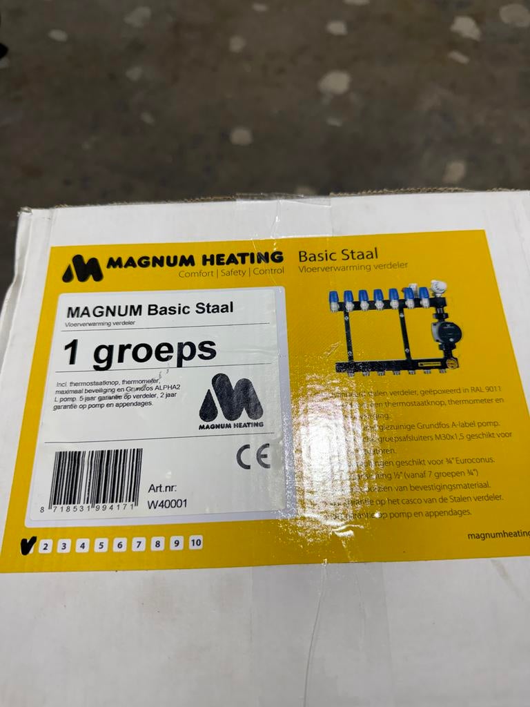 MAGNUM Basic Staal Vloerverwarming verdeler 1-groeps, Ophalen, Nieuw, Overige typen