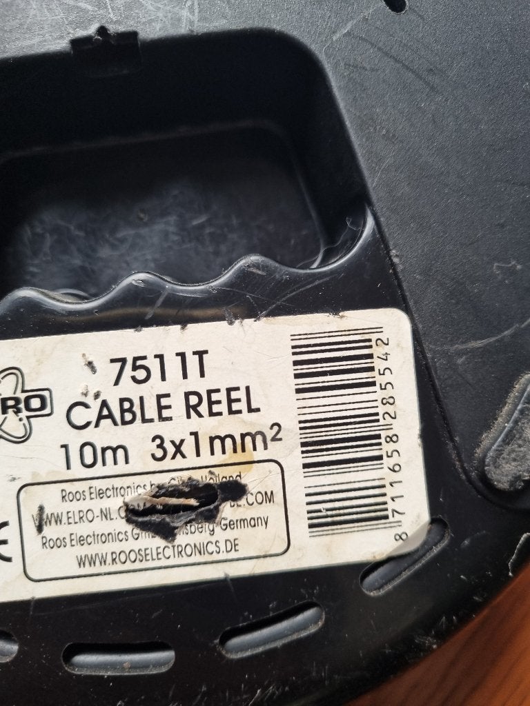 Elro Kabelhaspel 10m 3x1mm² - 4 Stopcontacten, Ophalen of Verzenden, Gebruikt, Overige merken, Kabelhaspel