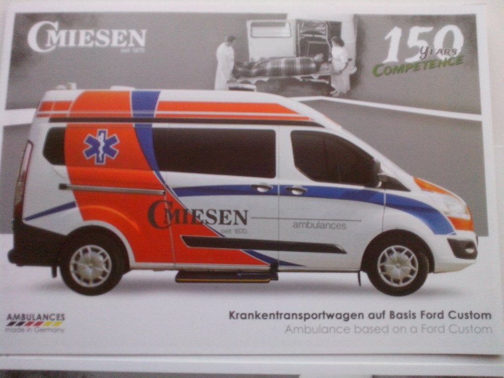 5x Ford Transit Miesen Ambulance Unihef brochures folders, Boeken, Ophalen of Verzenden, Ford
