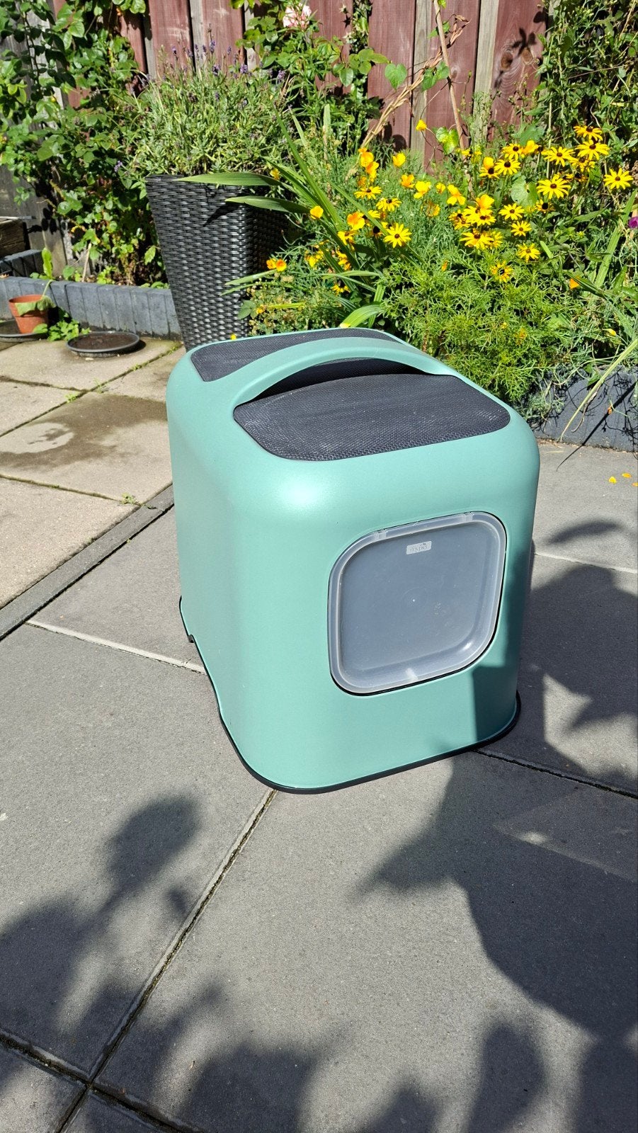 Rotho My Pet kattenbak olijfgroen,  zgan, Dieren en Toebehoren, Ophalen, Zo goed als nieuw, Gesloten