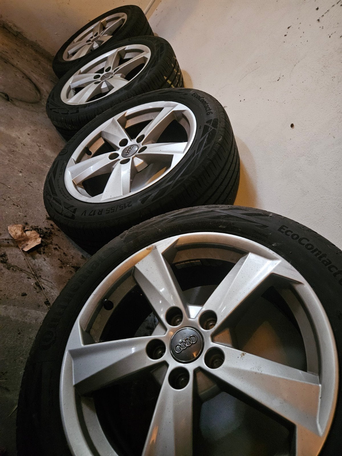 Audi Velgen met Continental EcoContact 6 Zomerbanden, Banden en Velgen, 17 inch, Ophalen of Verzenden, Personenwagen