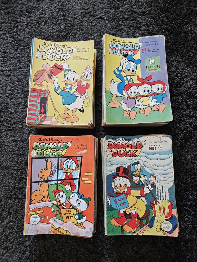 Donald Duck jaargangen 1957,1958,1960,1961, Boeken, Meerdere stripboeken, Ophalen of Verzenden, Gelezen