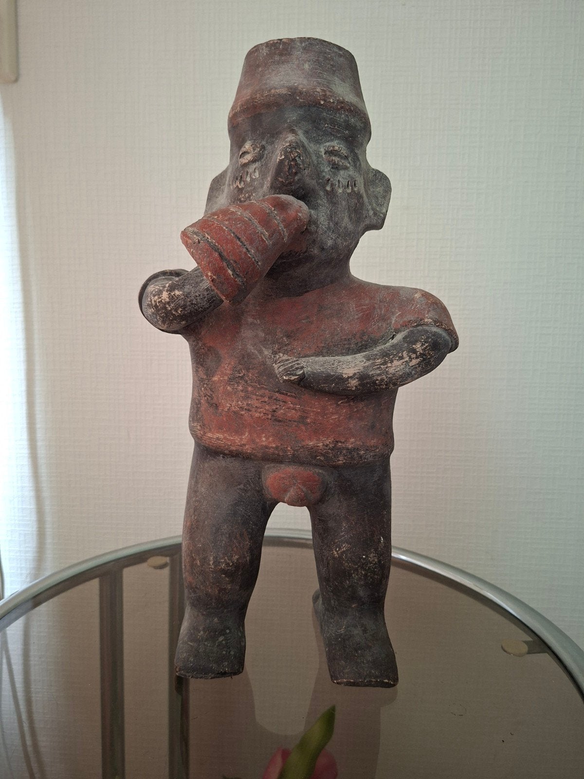 Antiek terracotta beeld Mexico, Ophalen of Verzenden, Handgemaakt, 20 - 50 cm, Steen of Keramiek