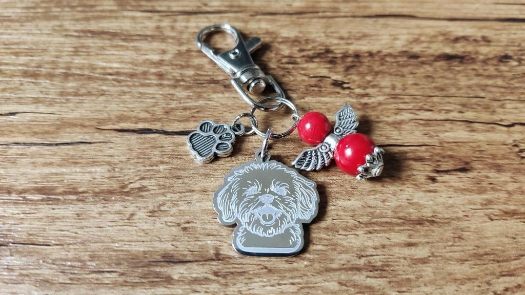 Tas/Sleutelhanger Maltezer RVS Shih tzu beschermengeltje, Verzenden, Nieuw