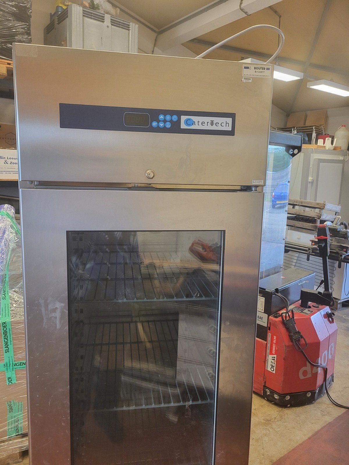 CaterTech RVS Koelkast met Glazen Deur - Gebruikt, Ophalen, 200 liter of meer, 60 cm of meer, 160 cm of meer