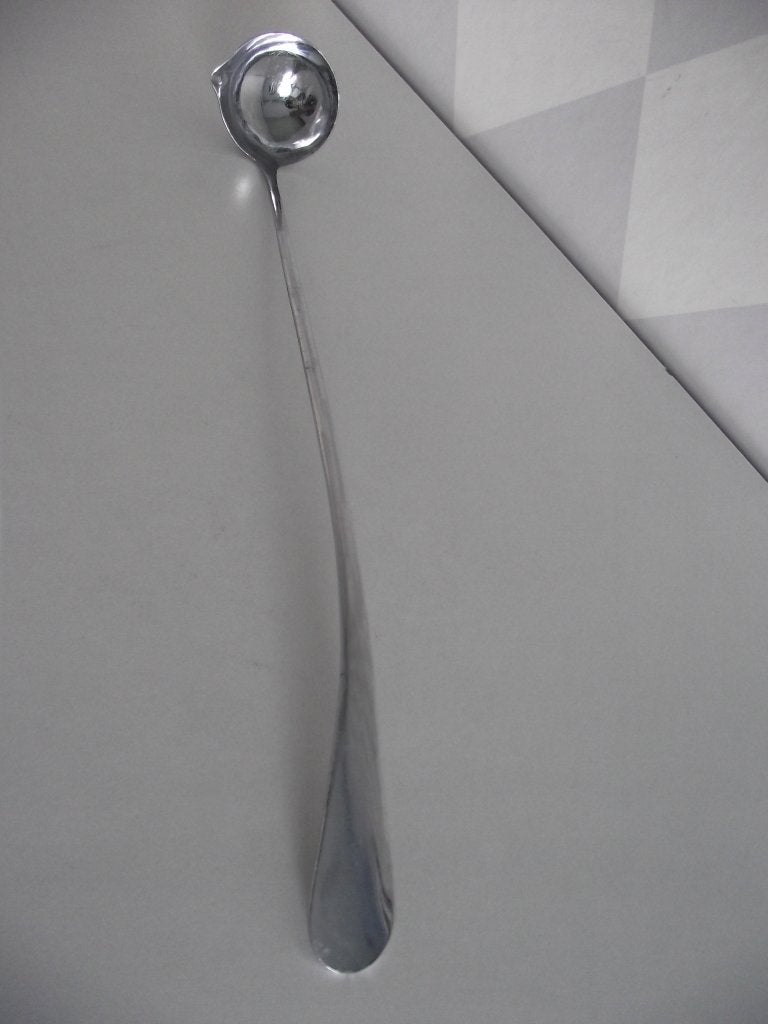 vintage chroom Bowllepel Hollands glad 32cm kersenlepel 1930, Ophalen of Verzenden